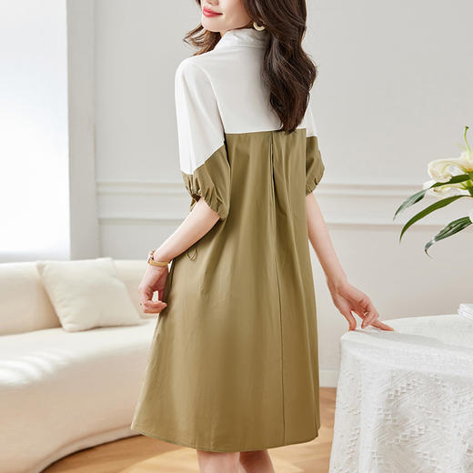 夏棉质法式赫本风，气质收腰衬衫裙MJ34123 商品图2