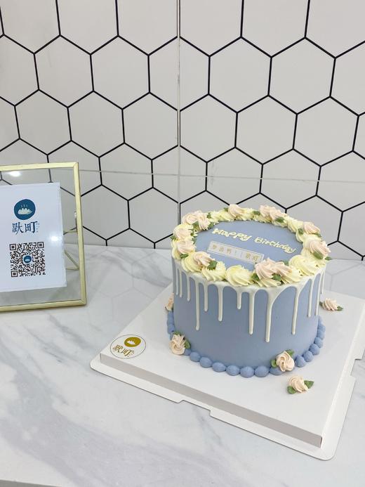 高级韩式雾霾紫蓝淋面蛋糕 商品图2