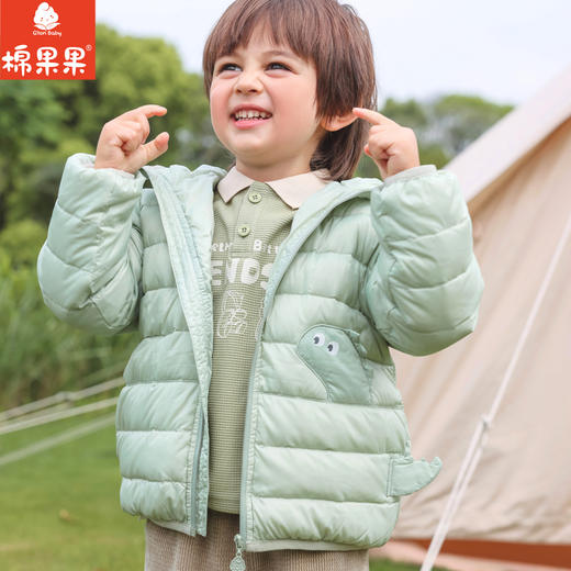 棉果果秋季新品男童防钻绒连帽爆款轻薄5A抗菌羽绒服M312102923472 商品图1
