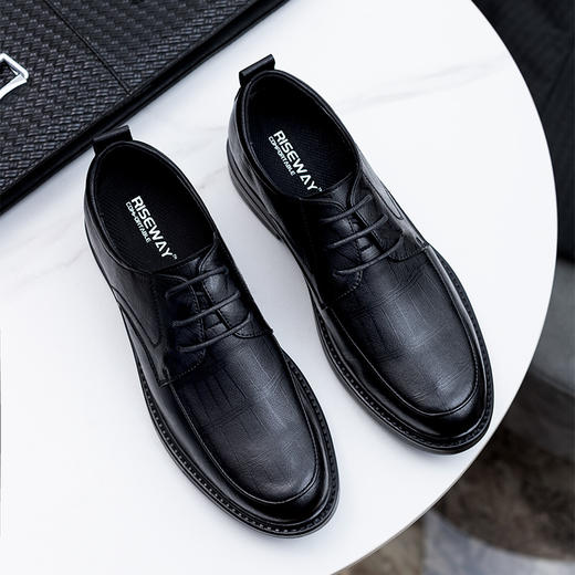 男士增高皮鞋6cm商务内增高男鞋时尚休闲正装英伦系带结婚新郎鞋 商品图1