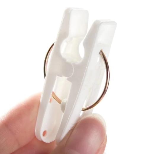 日式纯白挂绳防风晾夹15件套 商品图1
