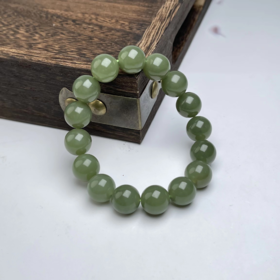 和田玉青黄口单圈-水青圆珠12