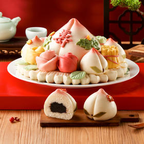 御茶膳房花饽饽福寿绵绵寿桃馒头礼盒装老人生日祝寿贺寿蛋糕特产送礼长辈