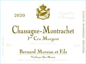 2020 Domaine Bernard Moreau, Chassagne Montrachet 1er Cru Morgeot【闪送】（65折）