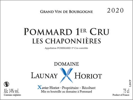 2020 Launay Horiot, Pommard 1er Chaponnieres【闪送】（65折） 商品图0