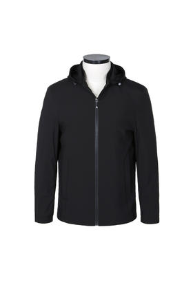 占姆士男士连帽可脱卸商务休闲春秋夹克衫    黑色&蓝色