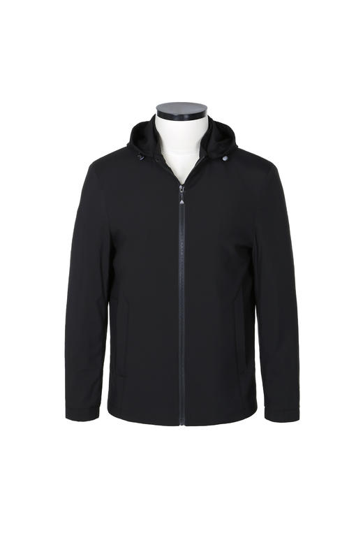 占姆士男士连帽可脱卸商务休闲春秋夹克衫    黑色&蓝色 商品图0