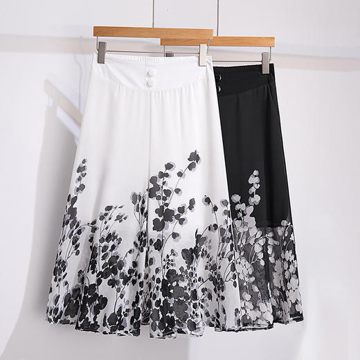 夏款通勤优雅，宽松时尚印花雪纺裙裤后腰松紧气质阔腿七分裤MYX-9414 商品图2