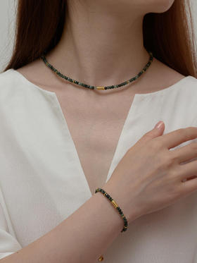 CAPSULE | mini Wild Bracelet Chrysocolla [ 绿色硅孔雀石迷你原石手链 ]