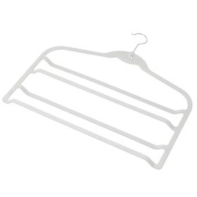 家用多功能衣撑服装店裤架子衣柜收纳夹植绒裤夹 灰色