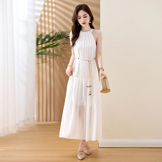 端庄优雅减龄搭配手工编织腰带无袖连衣裙HR-ZYIF2528-1 商品图8