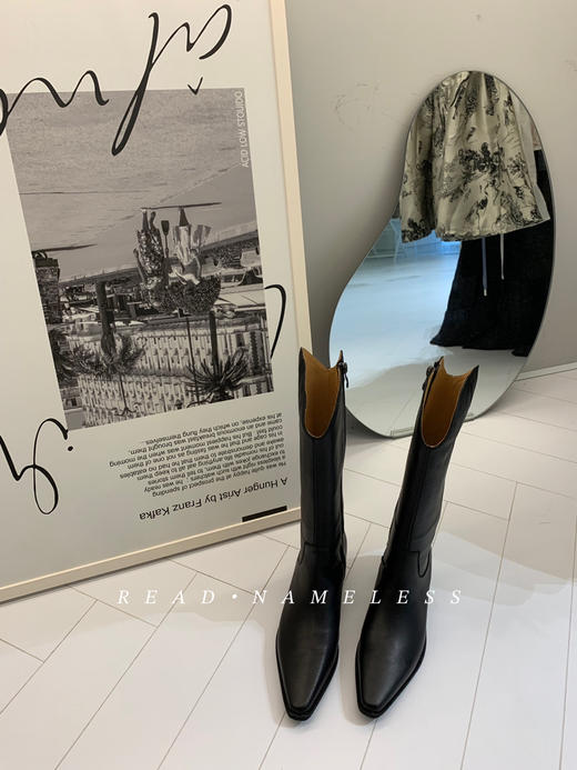 Read Nameless /骑士靴 进口全牛皮黑色 商品图11
