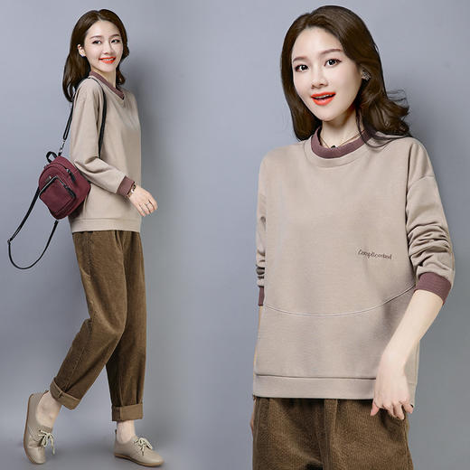 HR WJ99069休闲舒适纯色潮流卫衣复古 商品图3