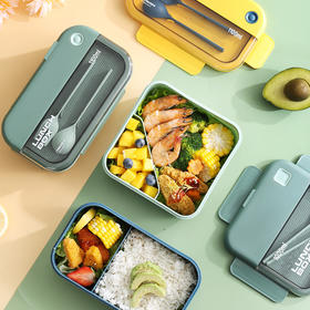 【日用百货】-INS塑料饭盒可微波炉便携午餐盒