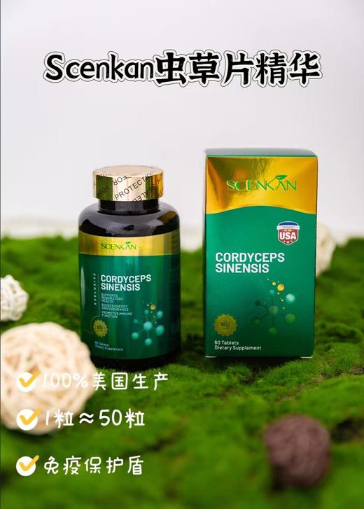 【新品上市 Scenkan虫草精华】虫草新科技 浓缩 1粒解决烦恼！多重萃取一粒虫草片约等于50根西藏优质虫草腺苷，每天2粒，助力提供人体mian疫保护盾❗ 商品图0