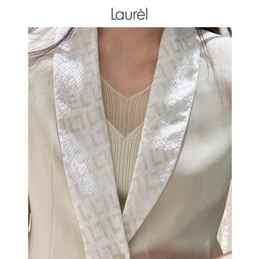 【三醋酸】Laurel劳芮 玉石色丝巾飘带领西装 LWL343T07400 商品图5