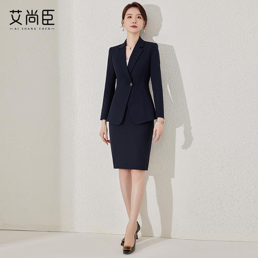 藏青色西装套装女秋2023新款酒店经理公务员工作服高端正装上班服 商品图2