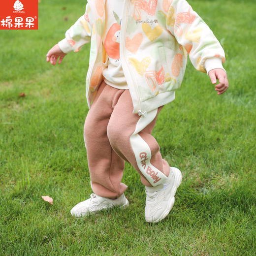 棉果果秋季新品女童复合奥利绒保暖锁温加绒针织长裤裤子M322200423447 商品图0