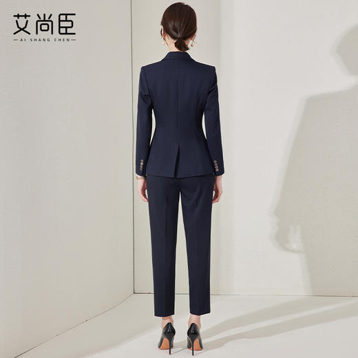 藏青色西装套装女秋季气质女神范高端经理工作服OL上班服正装西服 商品图4