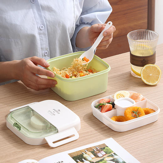 【日用百货】-INS双层沙拉饭盒小分格便携微波炉午餐盒 商品图1