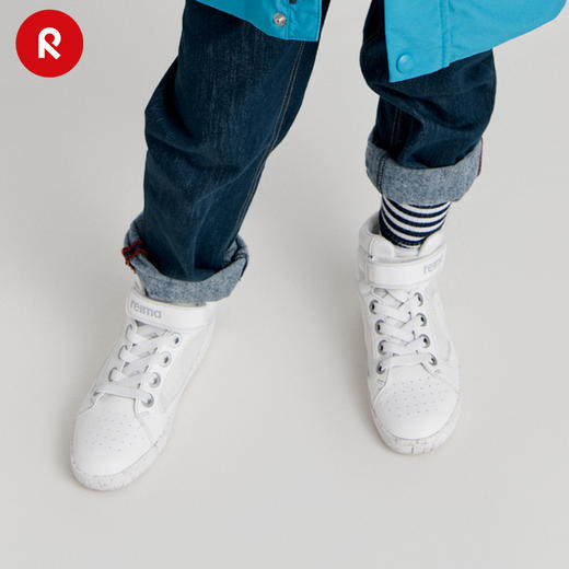 reima男女童大童休闲鞋秋季新款纯色魔术贴字母高帮运动鞋 商品图3