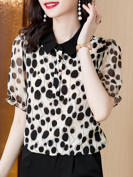 MZ 6424雪纺衬衫洋气妈妈别致爆款小衫上衣 商品图2