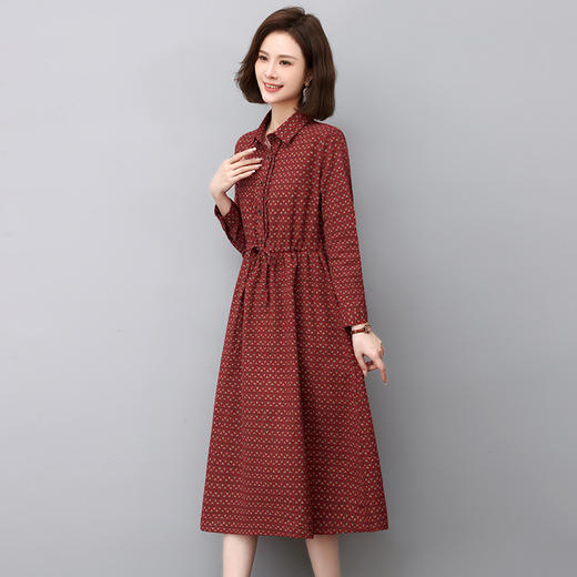 HR WJ23099波点连衣裙韩版气质减龄纯棉a字裙 商品图0