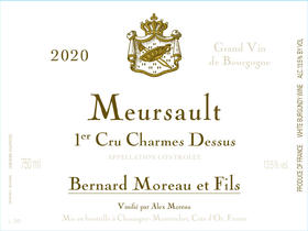 2020 Domaine Bernard Moreau, Meursault 1er Cru Les Charmes【闪送】（65折）