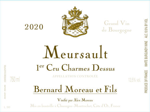 2020 Domaine Bernard Moreau, Meursault 1er Cru Les Charmes【闪送】（65折） 商品图0