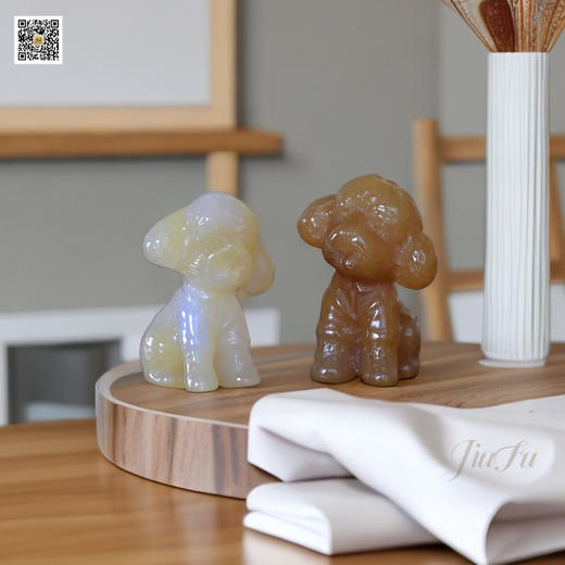 和田玉（糖玉/糖白玉）挂件---泰迪6-8g（糖色随机发货） 商品图1