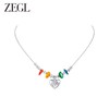 ZEGL爱心碎银子串珠多巴胺项链女夏日y2k2023新款爆款彩色锁骨链 商品缩略图0