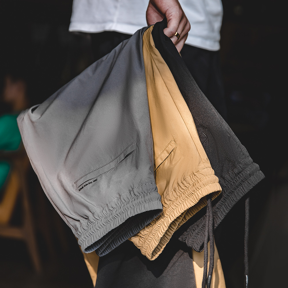 马登工装 日系复古直筒中腰休闲裤四面微弹松紧腰抽绳长裤男春夏