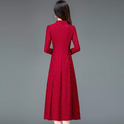 QYM H1135-Y连衣裙时尚妈妈装中长款A字裙 商品图2