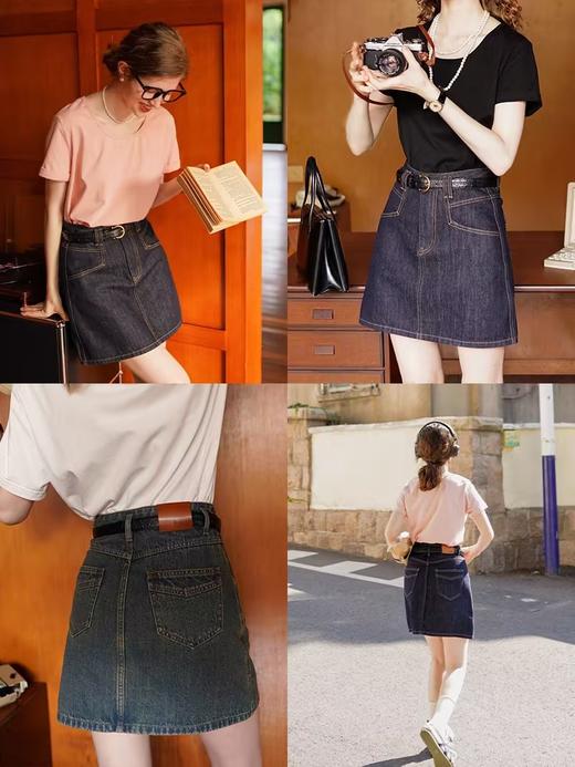 浮生八记/23B143/棉水洗原牛短款牛仔半裙 商品图3