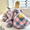 纯棉全棉色织水洗棉格子小萌狗趴趴狗抱枕 商品缩略图1