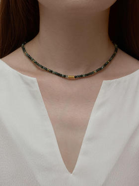 CAPSULE | mini Wild Necklace Chrysocolla [ 绿色硅孔雀石迷你原石项链  ]
