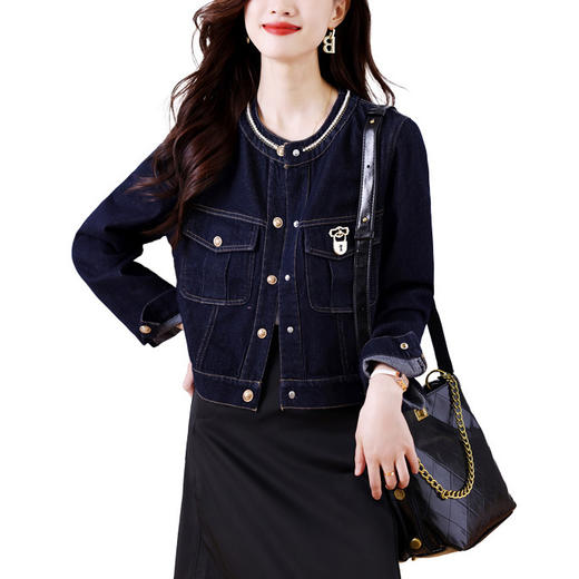 HR WA22729牛仔外套复古休闲工装夹克上衣 商品图4