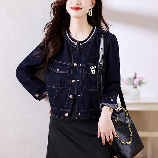 HR WA22729牛仔外套复古休闲工装夹克上衣 商品图0