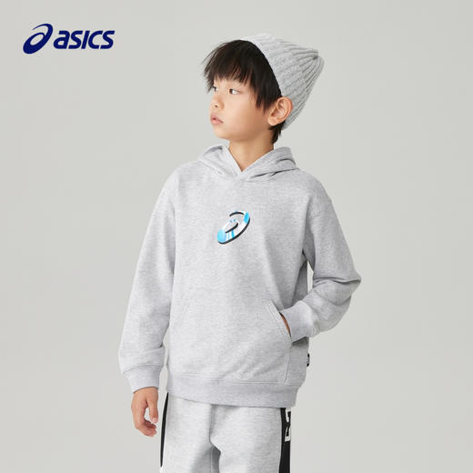ASICS/亚瑟士童装2023年秋季款男女儿童运动休闲连帽长袖卫衣T恤 商品图1