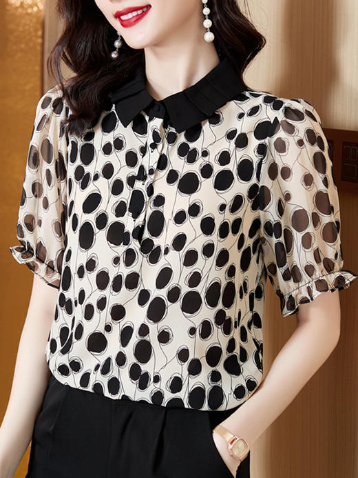 MZ 6424雪纺衬衫洋气妈妈别致爆款小衫上衣 商品图4