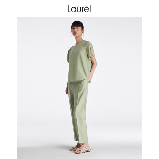 【抗皱纤维】Laurel劳芮 静谧淡绿光感锥形裤 LWL342K08500 商品图5