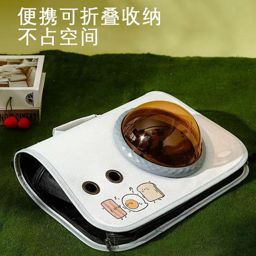 新款印花双肩手提猫包 可折叠大容量高颜值 太空舱背包 商品图5