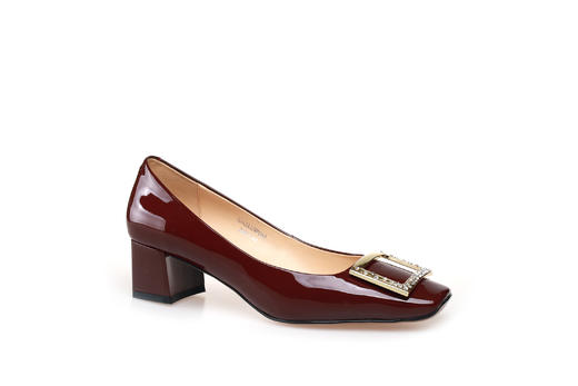 豪麟名鞋奥莱迪嘉女鞋皮鞋牛移膜革DJHJA32WP050酒红色  原价1960元 商品图0