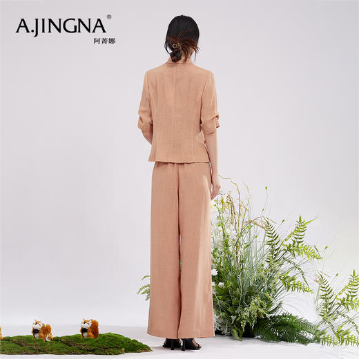 【商场同款】阿菁娜桔色潮流收腰短袖西装外套A30X107060 商品图4