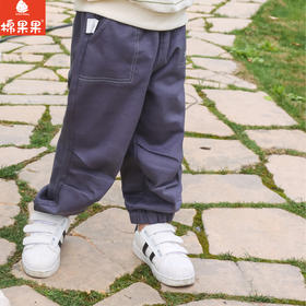 棉果果秋季新品帅气男童弹力棉棉斜纹工装裤M312200223488