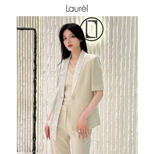 【三醋酸】Laurel劳芮 玉石色丝巾飘带领西装 LWL343T07400 商品图6
