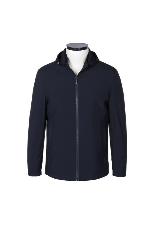 占姆士男士连帽可脱卸商务休闲春秋夹克衫    黑色&蓝色 商品图1