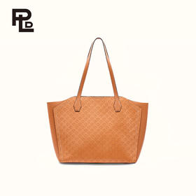 保兰德PLD东方雅奢45度老花压纹头层牛皮贝壳单肩托特包通勤必备女包