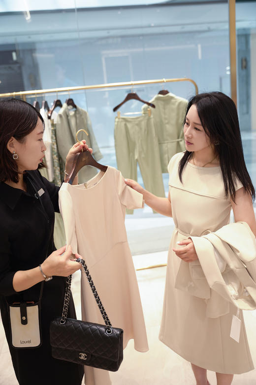 【三醋酸】Laurel劳芮 玉石色一字领盖袖连衣裙LWL343Y00300 商品图5