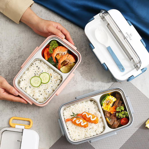 【日用百货】- 304不锈钢带餐具可注水加热午餐盒 商品图1